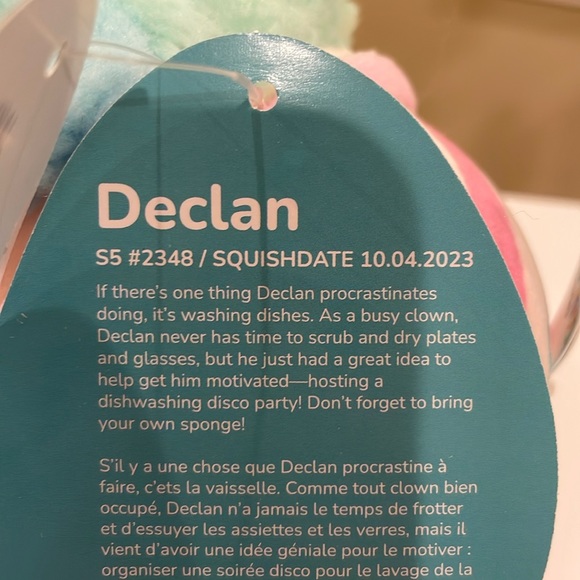 ⚡️NWT 5” Declan the Snowcone Clown Squishmallow from the Crossover Squad - Picture 5 of 5